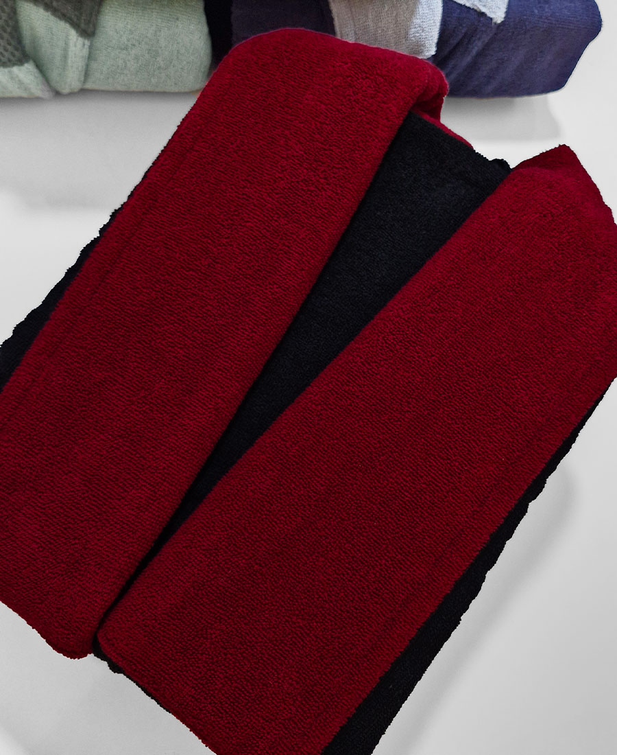 حوله تن پوش دورونخ اعلا - سرمه ای با یقه زرشکی - دورنگ -3