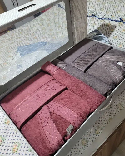 ست دوقلو حوله عروس و داماد - اوزدیلک اصل ترک-2