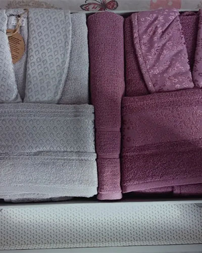 ست دوقلوی عروس و داماد حوله تن پوش برند اوزدیلک-4