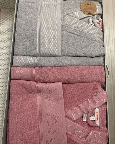 ست حوله دوقلو عروس و داماد اعلا نخ رینگ