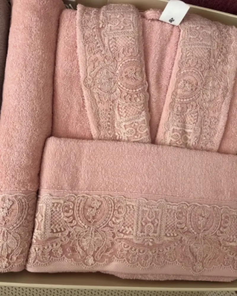 ست عروس و داماد حوله دوقلو مارک ازدیلک -گلدوزی شده -12