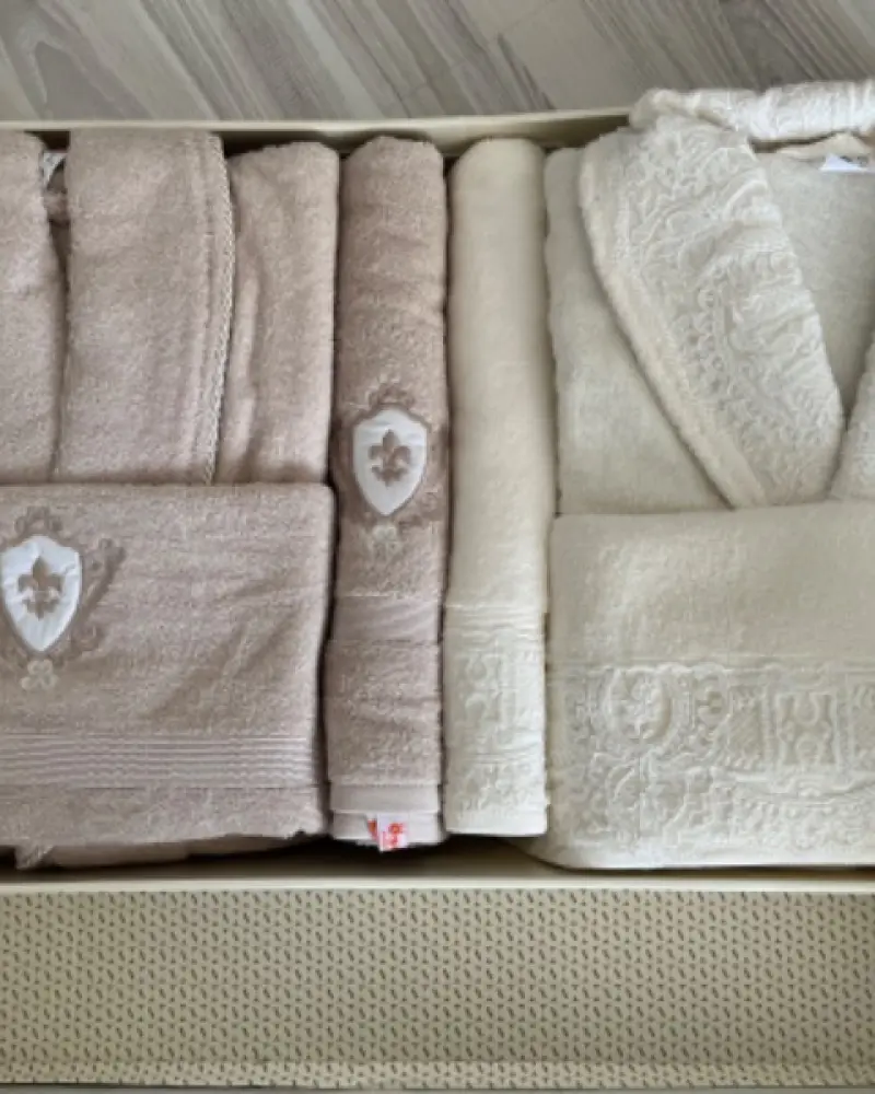 ست عروس و داماد حوله دوقلو مارک ازدیلک -گلدوزی شده -14