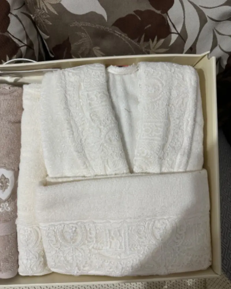 ست عروس و داماد حوله دوقلو مارک ازدیلک -گلدوزی شده -13